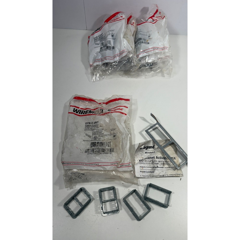 5 lot Wiremold Legrand DTB-2-2RT Walker Ortronics Communication Plate Galvanized